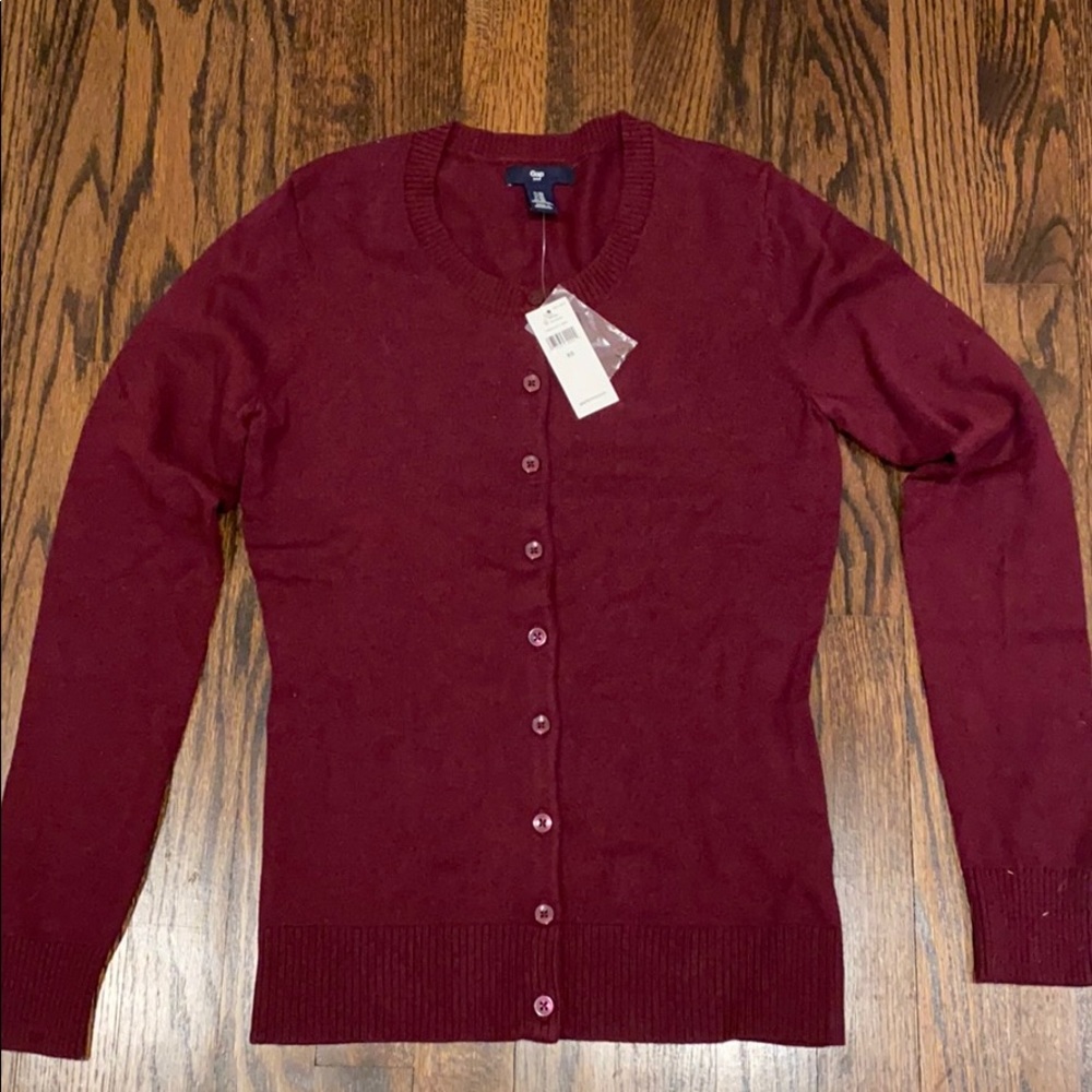 Burgundy Gap button down sweater